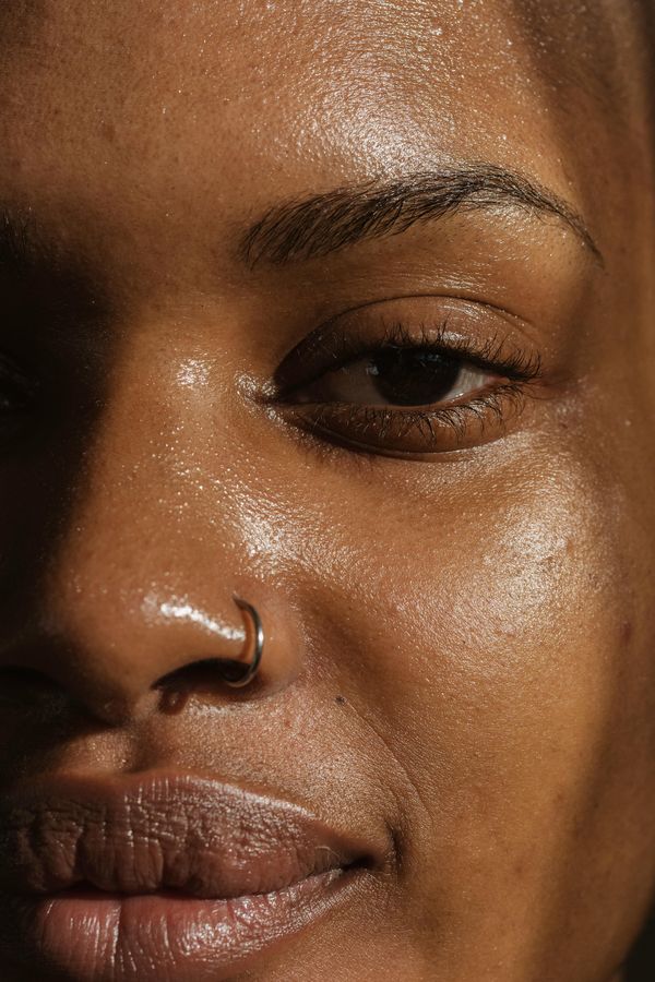 A close portrait of deeper-toned skin
